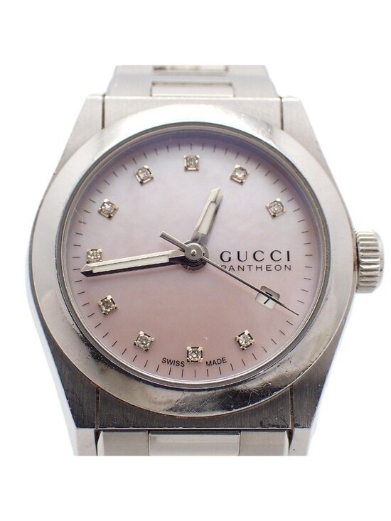 Gucci 115.5 Pantheon Quartz Watch Pink Shell Dial SS Pawn main image 6